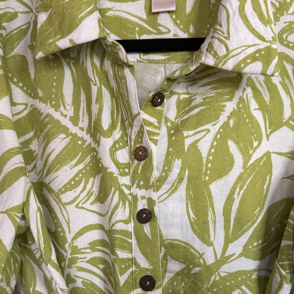 Rachel Parcell Green Leaf Print Mini Dress with waist ties size S - Picture 4 of 13